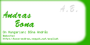 andras bona business card