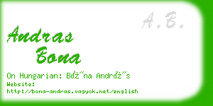 andras bona business card